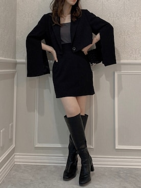 「スリット」｜「アイテム（その他アウター）」を使った、kayo yoshizawaさん（レディース・148cm）の夏コーディネート