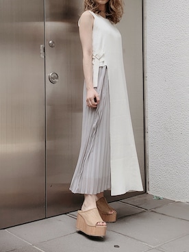 「消えそうな色コーデ」｜「アイテム（ワンピース/ドレス）」を使った、kayo yoshizawaさん（レディース・148cm）の夏コーディネート