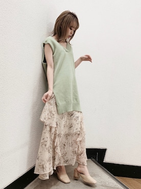 「消えそうな色コーデ」｜「アイテム（ワンピース/ドレス）」を使った、kayo yoshizawaさん（レディース・148cm）の春コーディネート