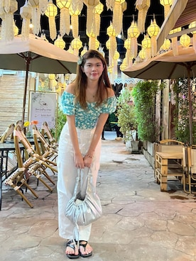 「アイテム（Tシャツ/カットソー、その他）」を使った、冬日煎饺H_Vladaさん（レディース・168cm）の夏コーディネート