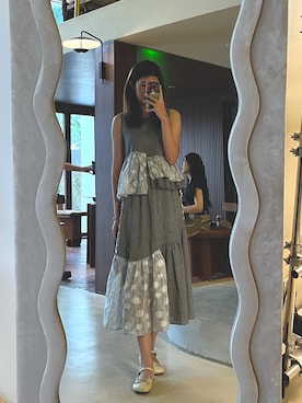 「VINTAGE（ヴィンテージ）のアイテム（ワンピース）」を使った、冬日煎饺H_Vladaさん（レディース・168cm）の夏コーディネート