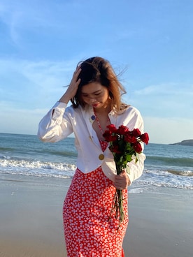 「VINTAGE（ヴィンテージ）のアイテム（ワンピース）」を使った、冬日煎饺H_Vladaさん（レディース・168cm）の春コーディネート