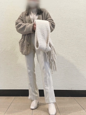 「淡色」｜「アイテム（ブルゾン）」を使った、mieさん（レディース・154cm）の冬コーディネート