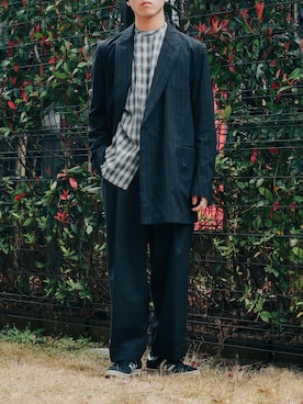 「ESSAY（エッセイ）のアイテム（ジャケット/アウター）」を使った、hiroさん（メンズ・166cm）の春コーディネート