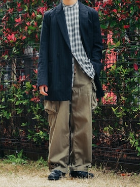 「ESSAY（エッセイ）のアイテム（ジャケット/アウター）」を使った、hiroさん（メンズ・166cm）の春コーディネート