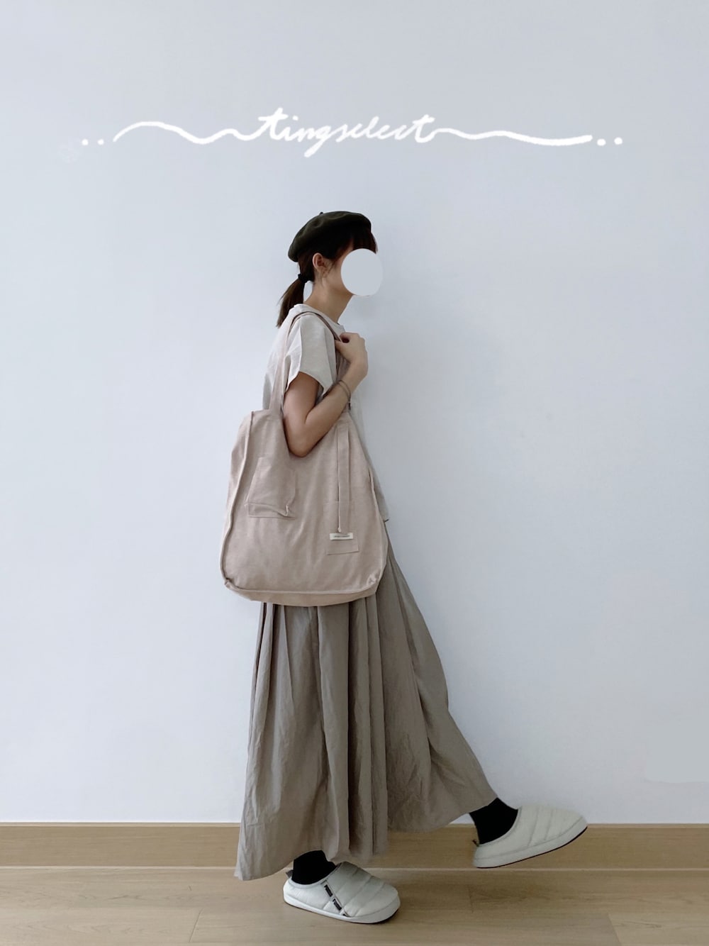 「ootd、夏」｜「tingselectのアイテム（スカート、その他）」を使った、c_.htさん（レディース・165cm）の春コーディネートの1枚目の写真