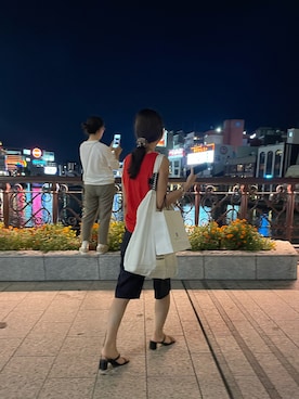 「united arrows」｜「アイテム（スラックス）」を使った、りさん（レディース・162cm）の夏コーディネート