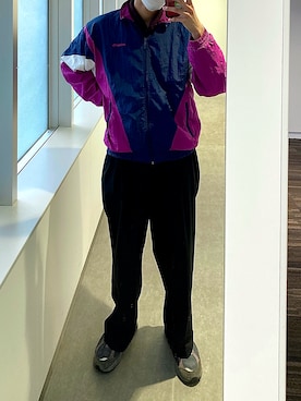 「古着好きな人と繋がりたい」｜「アイテム（ナイロンジャケット）」を使った、matsuさん（メンズ・176cm）の春コーディネート