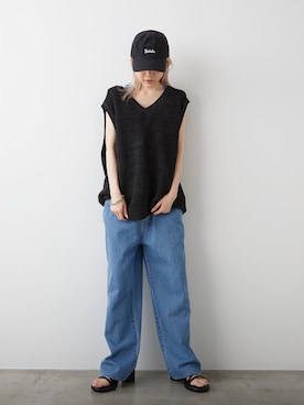 WHIMSIC（ウィムジック）の「【UNISEX】ストローヤーンVネック