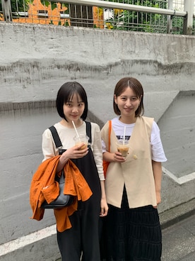 「kastane_ootd」｜「アイテム（サロペット/オーバーオール）」を使った、sophieさん（レディース・157cm）の夏コーディネート