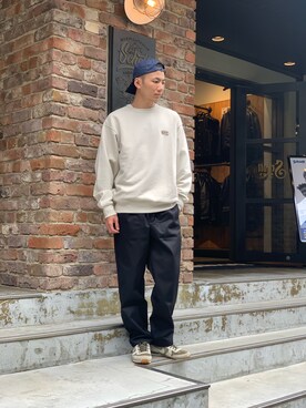 「アイテム（スウェット）」を使った、chin shi iさん（メンズ・176cm・20代）の秋コーディネート