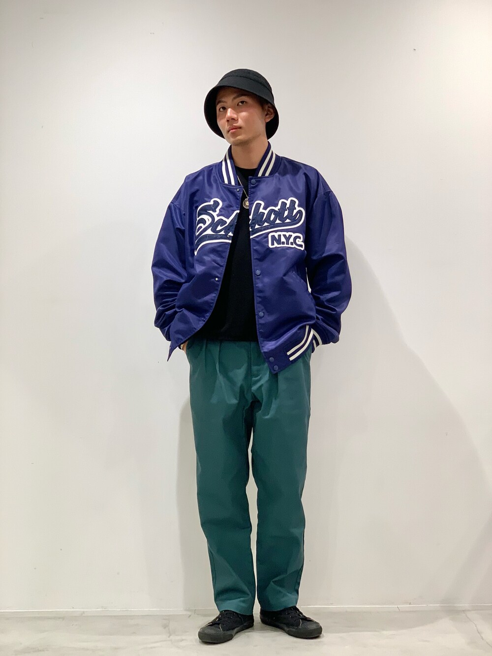 SCHOTT-NYLON VARSITY JACKET/ショット ナイロン バーシティジャケット