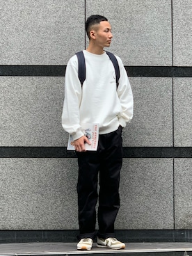「アイテム（スウェット）」を使った、chin shi iさん（メンズ・176cm・20代）の秋コーディネート