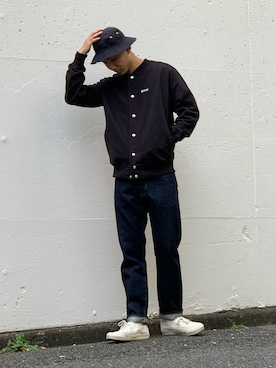 「アイテム（スウェット）」を使った、chin shi iさん（メンズ・176cm・20代）の秋コーディネート
