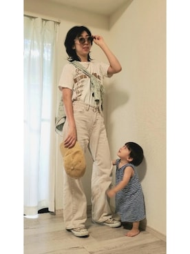 「GAP（ギャップ）のアイテム（オールインワン・サロペット）」を使った、rh+さん（レディース・162cm）の夏コーディネート