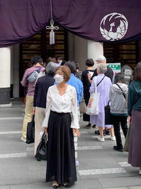 「アイテム（バレエシューズ）」を使った、akkoさん（レディース・155cm）の秋コーディネート