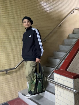 「アイテム（ジャージ）」を使った、ORTHさん（メンズ・170cm）の秋コーディネート