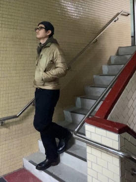 「アイテム（パンツ）」を使った、ORTHさん（メンズ・170cm）の冬コーディネート