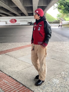 「SKOOKUM（スクーカム）のアイテム」を使った、ORTHさん（メンズ・170cm）の春コーディネート