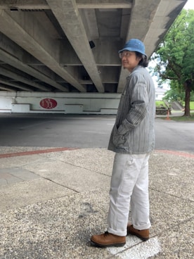 「アイテム（カバーオール、ベージュ系）」を使った、ORTHさん（メンズ・170cm）の秋コーディネート