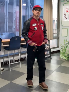 「アイテム（デニムパンツ）」を使った、ORTHさん（メンズ・170cm）の秋コーディネート