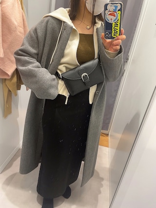 IENA（イエナ）の「ラムウールノーカラーロングコート◇（ノー