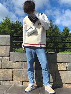 「ADER error（アーダーエラー）のアイテム（バッグ）」を使った、TAKUさん（メンズ・177cm）の秋コーディネート