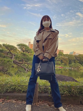 「STUNNING LURE（スタニングルアー）のアイテム（ジャケット/アウター）」を使った、ほのかさん（レディース・155cm）の秋コーディネート