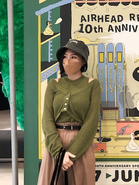 「BEN DAVIS（ベンデイビス）のアイテム（キャップ）」を使った、Tzuさん（レディース・159cm）の夏コーディネート