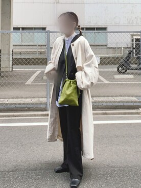 「ピスタチオ」｜「アイテム（ステンカラーコート）」を使った、Aさんさん（レディース・161cm）の冬コーディネート