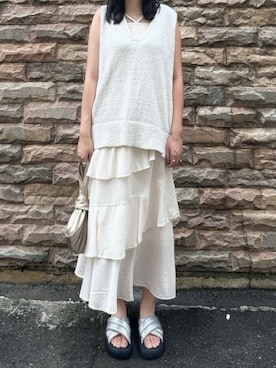 「earth music&ecology（アースミュージックアンドエコロジー）のアイテム」を使った、K.さん（レディース・167cm）の夏コーディネート