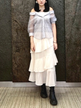 「earth music&ecology（アースミュージックアンドエコロジー）のアイテム」を使った、はるぴさん（レディース・167cm）の秋コーディネート