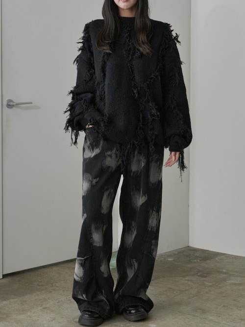 セール】Fringe Design Knit/フリンジデザインニット（ニット/セーター