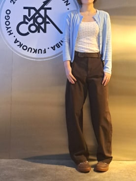 「UNIQLO（ユニクロ）のアイテム（パンツ、ブラウン系）」を使った、MIZUKI☊さん（レディース・163cm）の春コーディネート