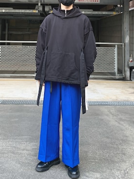 「Lui's（ルイス）のナローベルト（ベルト）」を使った、simuさん（メンズ・168cm）の冬コーディネート