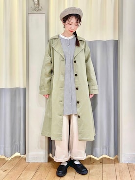 「Samansa Mos2（サマンサ モスモス）のアイテム（トレンチコート）」を使った、つぼもとまいさん（レディース・160cm）の春コーディネート