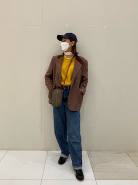 「UNIQLO（ユニクロ）のエクストラファインメリノリブタートルネックセーター（長袖）（ニット/セーター）」を使った、Kさん（レディース・167cm）の春コーディネート