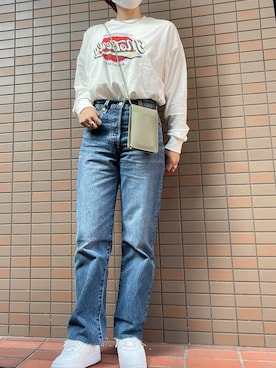 ayuさんの「ナイキ エア フォース 1 '07 エッセンシャル ウィメンズシューズ / スニーカー / Nike Air Force 1 '07 Essential Women's Shoe」を使ったコーディネート