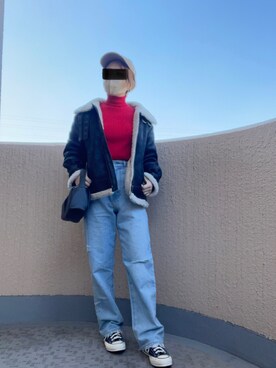 「Ungrid（アングリッド）のアイテム（ムートンコート）」を使った、ayuさん（レディース・162cm）の冬コーディネート