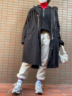 「ハーフジップ」｜「アイテム（その他アウター）」を使った、ayuさん（レディース・162cm）の冬コーディネート