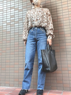 「シア―ブラウス」｜「アイテム（ブーツ）」を使った、ayuさん（レディース・162cm）の秋コーディネート