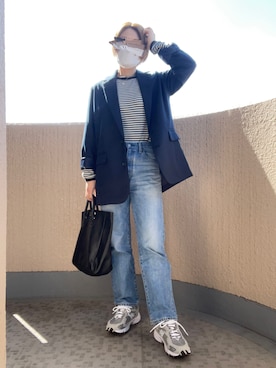 「FREAK'S STORE（フリークスストア）のアイテム（テーラードジャケット）」を使った、ayuさん（レディース・162cm）の春コーディネート