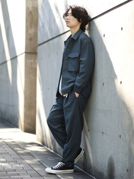 「JUNRED（ジュンレッド）のファイヤーストレッチCPOブルゾン（ブルゾン）」を使った、TOBIさん（メンズ・168cm）の秋コーディネート