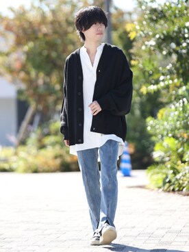 「re_k by JUNRED（レクバイジュンレッド）のアイテム（カーディガン/ボレロ）」を使った、TOBIさん（メンズ・168cm）の秋コーディネート