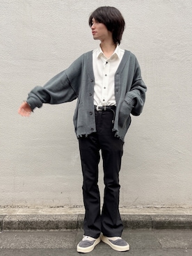 「JUNRED（ジュンレッド）のアイテム（カーディガン/ボレロ）」を使った、TOBIさん（メンズ・168cm）の冬コーディネート