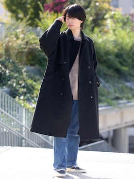 「JUNRED（ジュンレッド）のアイテム（トレンチコート）」を使った、TOBIさん（メンズ・168cm）の秋コーディネート