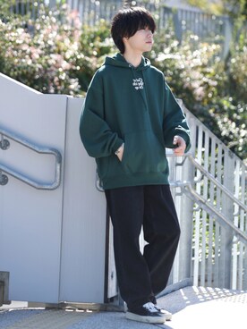 「re_k by JUNRED（レクバイジュンレッド）のアイテム（パーカー）」を使った、TOBIさん（メンズ・168cm）の秋コーディネート
