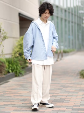 「JUNRED（ジュンレッド）のアイテム（トップス）」を使った、TOBIさん（メンズ・168cm）の秋コーディネート