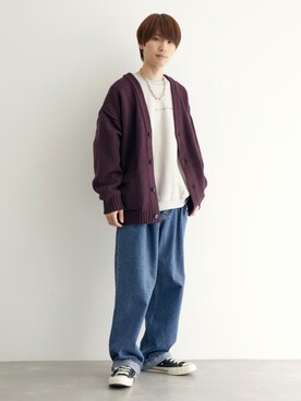 「JUNRED（ジュンレッド）のアイテム（スウェット）」を使った、TOBIさん（メンズ・168cm）の秋コーディネート