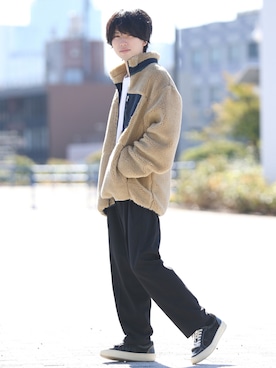 「JUNRED（ジュンレッド）のアイテム（スウェット）」を使った、TOBIさん（メンズ・168cm）の秋コーディネート